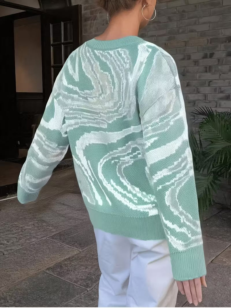 Women's Sweater with Two-Tone Pattern