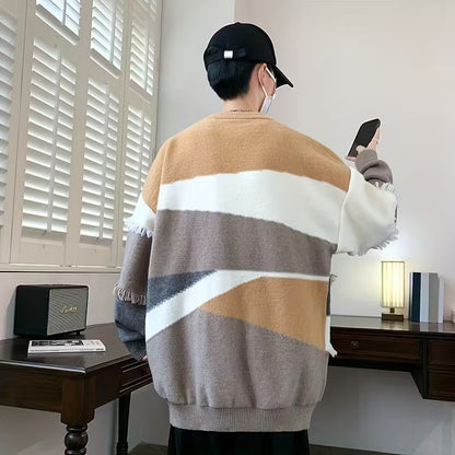 Men’s Sweater with Fringe Trim