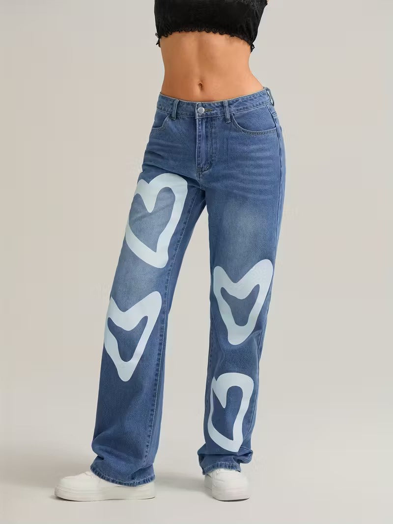 Women's Pants with Heart Pattern
