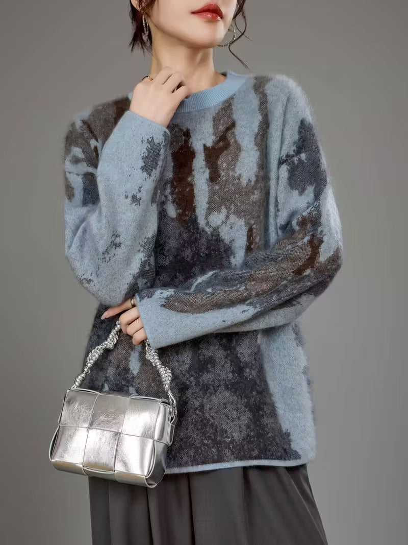 Women's Sweater with Abstract Pattern