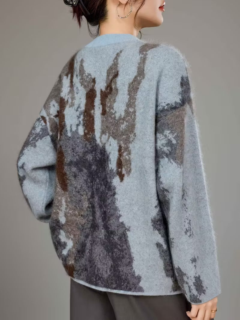 Women's Sweater with Abstract Pattern