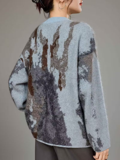 Women's Sweater with Abstract Pattern