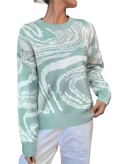 Women's Sweater with Two-Tone Pattern